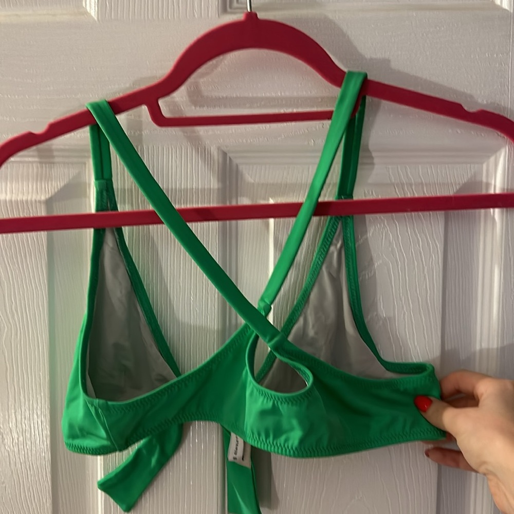 Solid & Striped Tie Front Bathing Suit Top - image 5